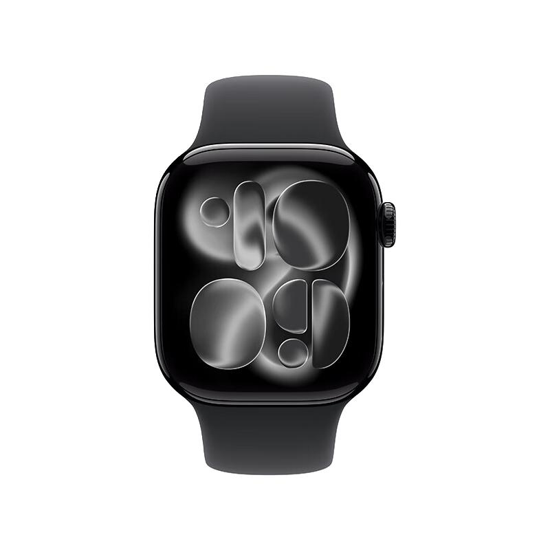 Apple Watch Series 11 智能手表 GPS版 42mm 亮黑色铝金属表壳 黑色运动型表带 S/M 18