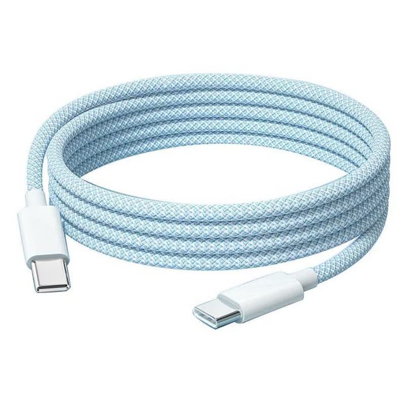 洛斯达 Type-c 数据线双typec充电线快充 C-C 蓝色（安卓/苹果通用） 1.5m 21.9元
