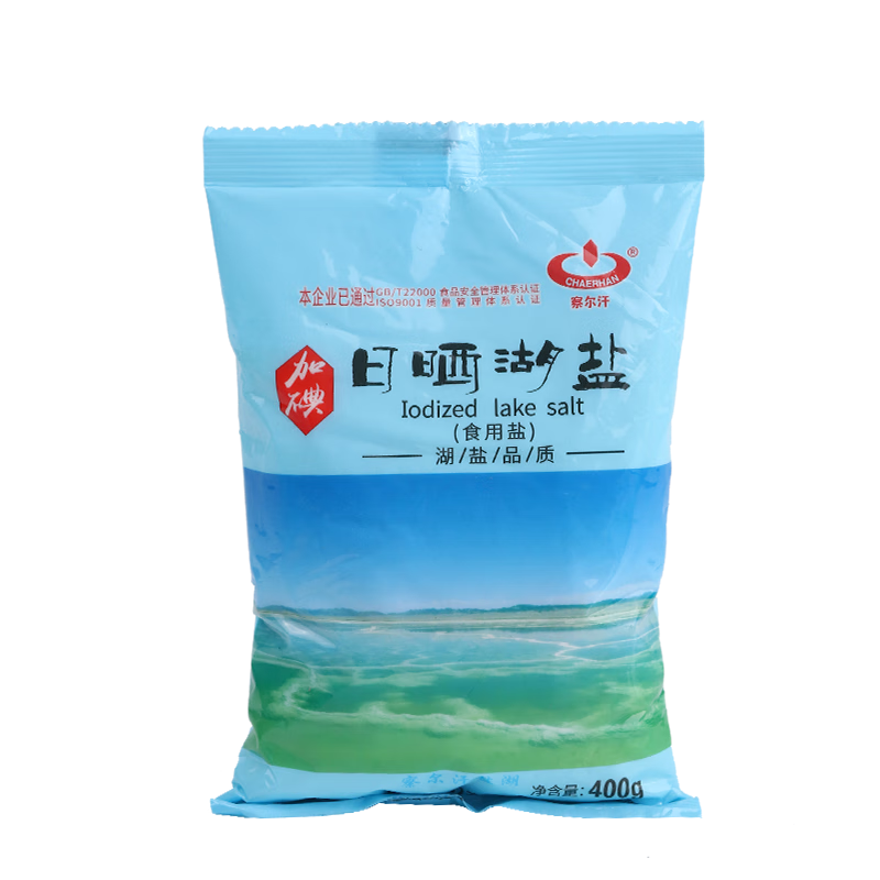 察尔汗日晒湖盐食用盐 加碘400g*10袋（共4000g） ￥12.85