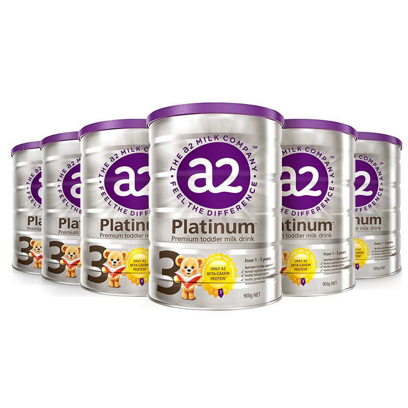 a2 艾尔 奶粉 澳洲白金版 幼儿配方牛奶粉 新西兰进口(紫白金)3段900g*6罐 1254