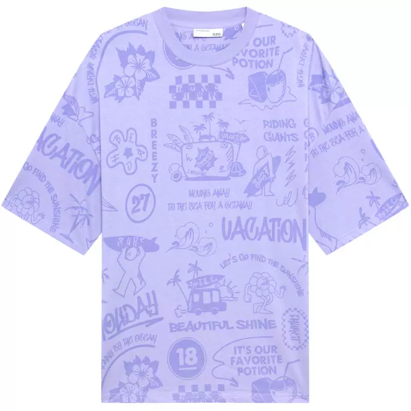 GXG 男装 商场同款海滨冲浪系列圆领短袖T恤 2022年夏季新品 ￥24.95