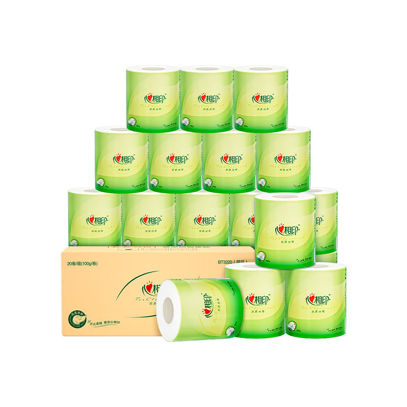 心相印 茶语系列 有芯卷筒纸 4层100克20卷整箱 19.9元