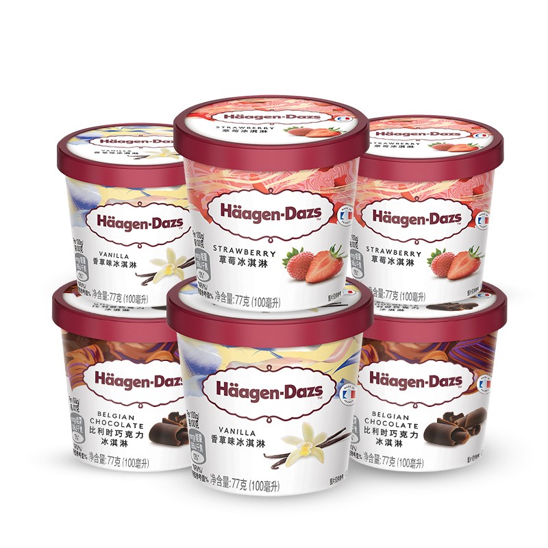 88VIP：Häagen·Dazs 哈根达斯 Haagen-Dazs 哈根达斯 冰淇淋礼盒 486g 81g*6杯 80.55元