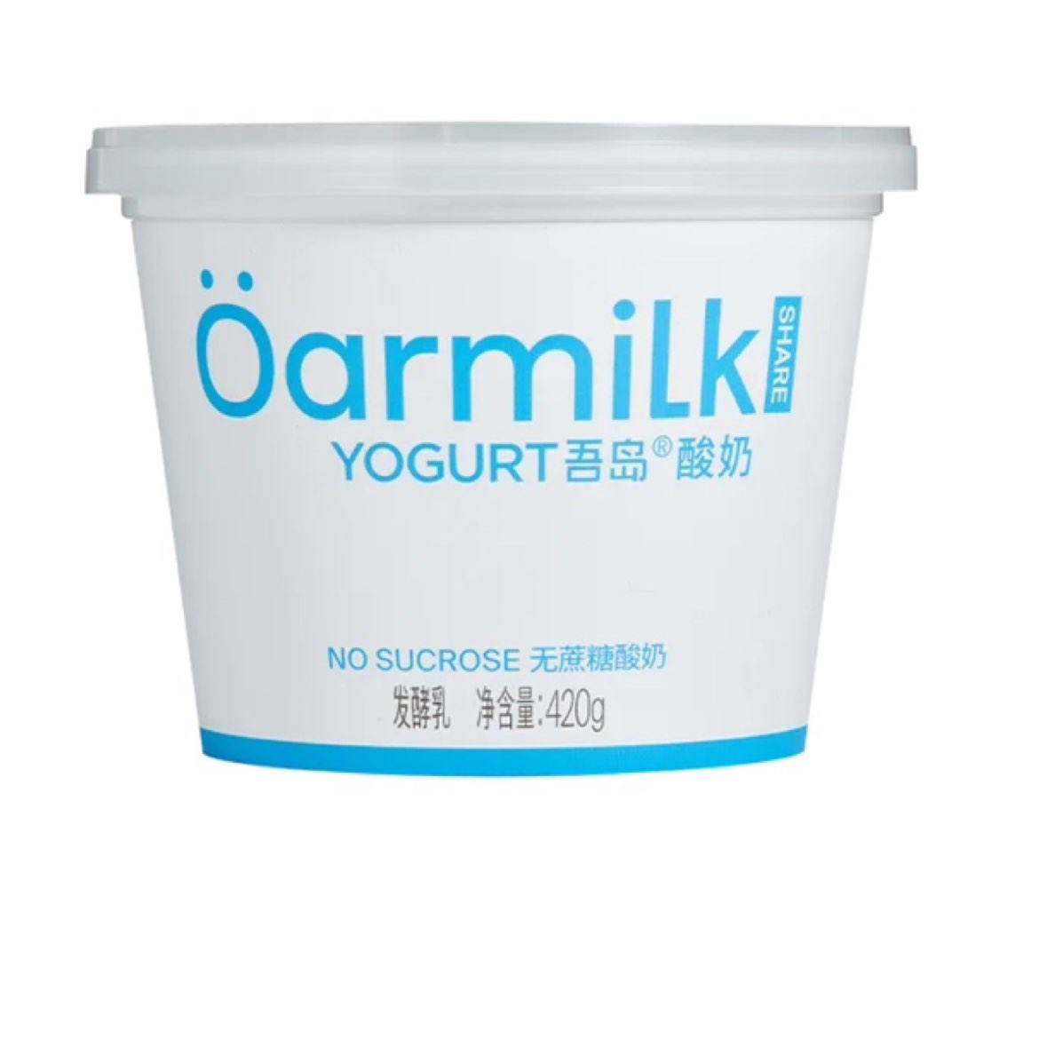 Oarmilk 吾岛无蔗糖低糖酸奶 420g*4桶 59元包邮（合14.75元/件）