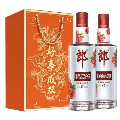 PLUS会员：自营 郎酒 顺品郎红顺 兼香型白酒 45度 480ml*2瓶 68.58元自营包邮