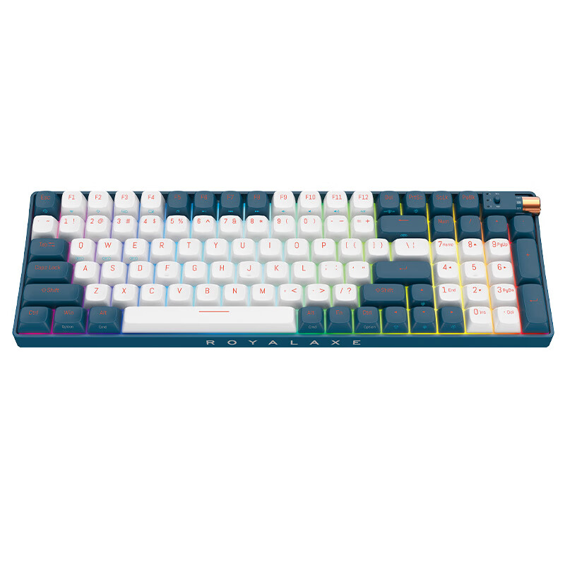 Royal Axe 御斧 100机械键盘无线蓝牙三模客制化热插拔游戏98配列RGB炫光TTC金粉