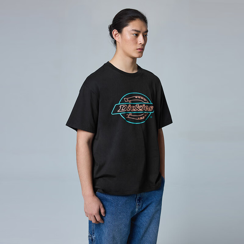 Dickies DK0A88DY 经典大LOGO印花 黑色 M 短袖T恤 49元