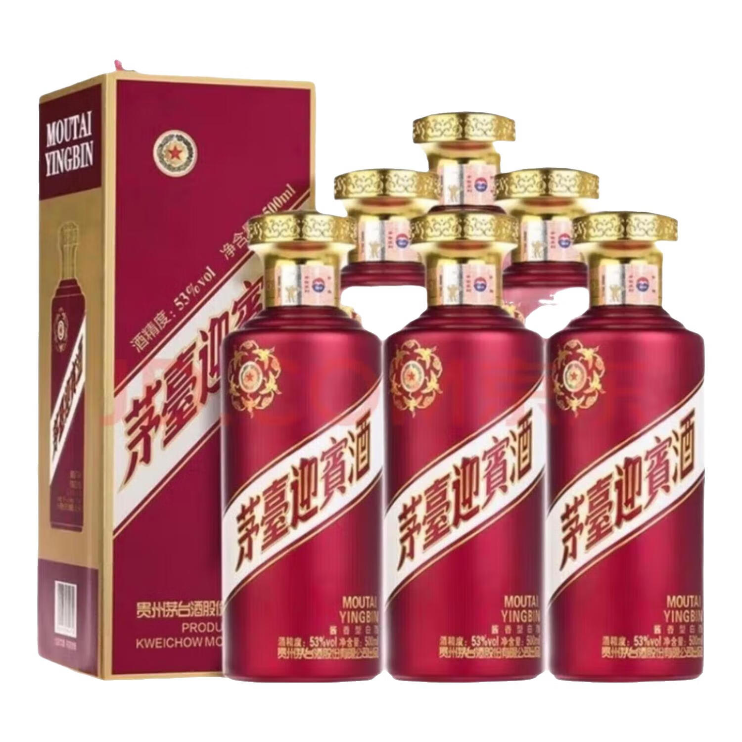 茅台茅台迎宾酒 2024年 酱香型白酒53度 500mL 6瓶 紫迎宾 931.32元（如页面掉落1