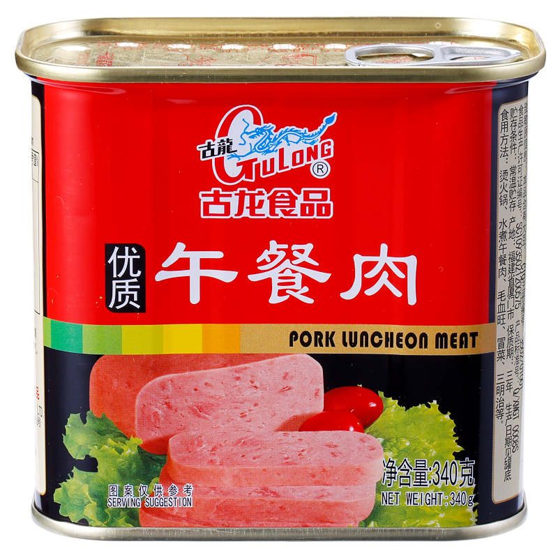 京东PLUS：GULONG 古龍 古龙午餐肉罐头340g 不含鸡肉*19件 130.16元包邮，折合每