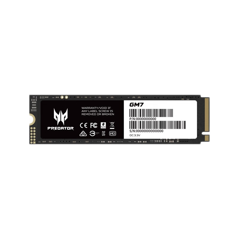 PLUS会员：宏碁掠夺者(PREDATOR) GM7 SSD固态硬盘 M.2接口(NVMe协议) PCIe4.0 1T【晒单