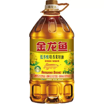 金龙鱼 特香低芥酸菜籽油 4L 非转基因健康食用油 42.91元