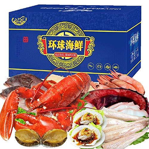 ¥108 聚天鲜 环球海鲜礼盒大礼包海鲜年货礼券 1688型 共6种食材(含大龙虾,黄金鲍)