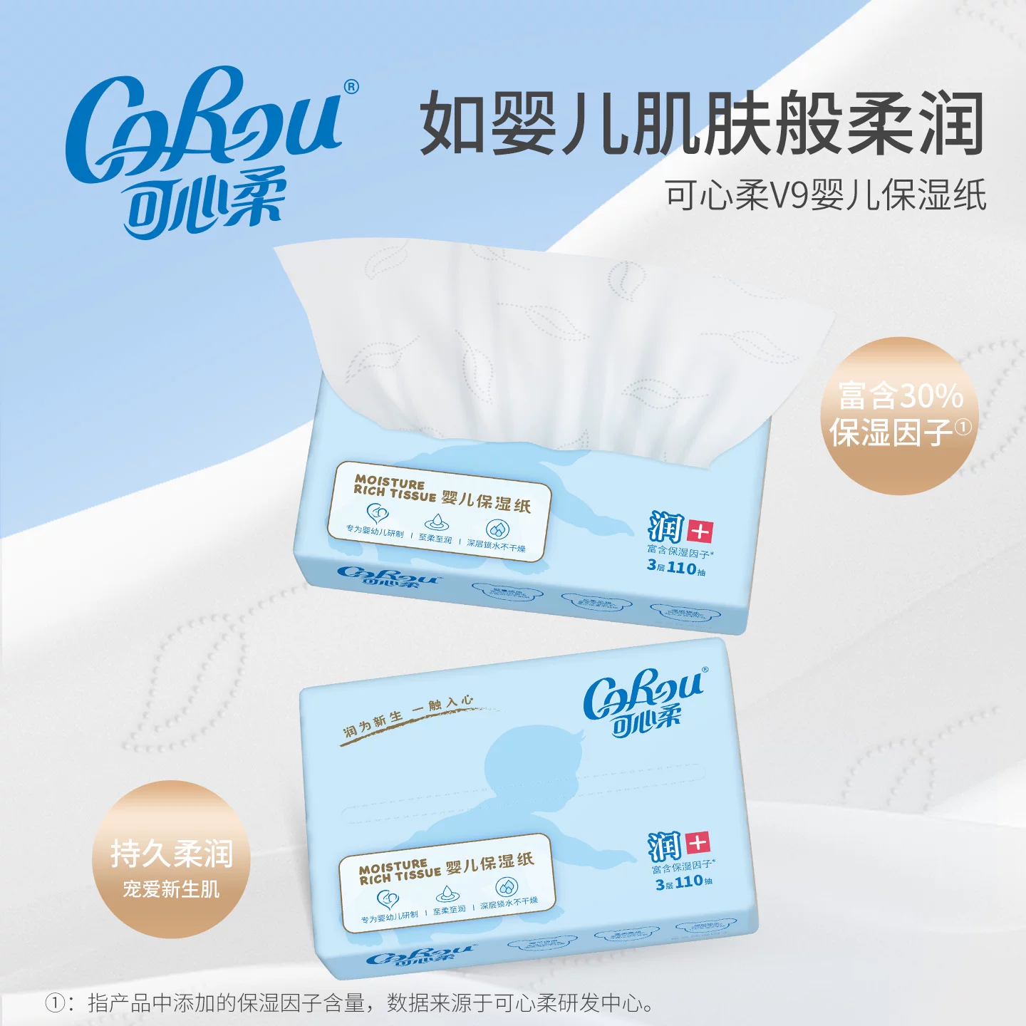 可心柔 V9润+系列 婴儿纸面巾 149.9元 - 86线报