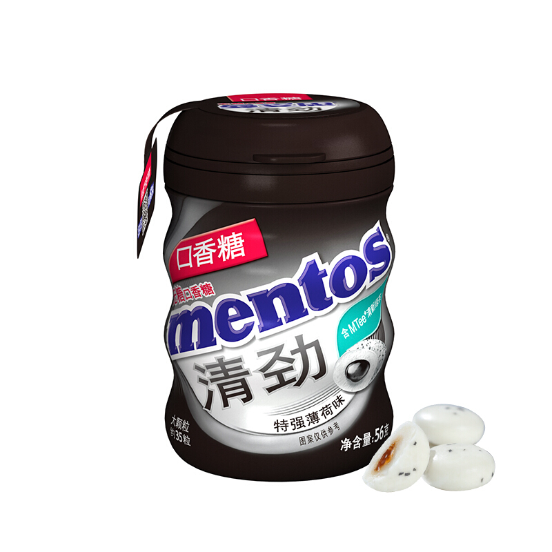 mentos 曼妥思 无糖口香糖 特强薄荷味 56g plus 不含红包支付优惠等 7.3元（需