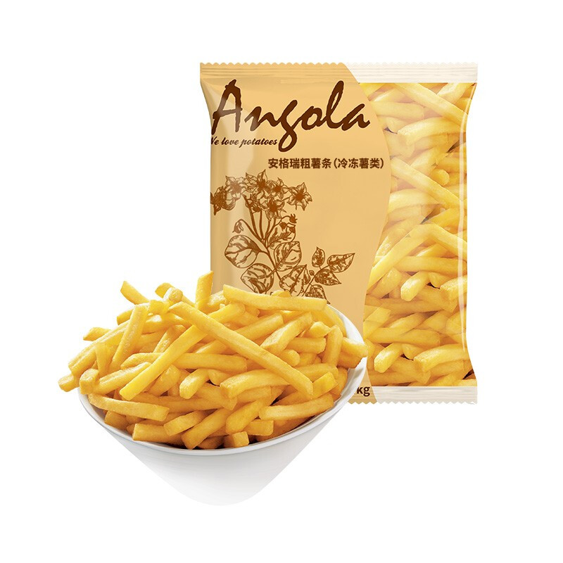 安格瑞 Angola）3/8冷冻粗薯条1kg 美式薯制品 方便速食 油炸小食 西餐牛排伴