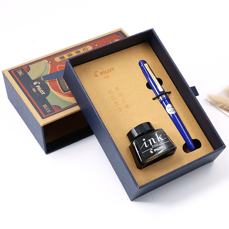 PILOT 百乐 钢笔 FP-78G+ 蓝色 EF尖 复古礼盒 90.43元