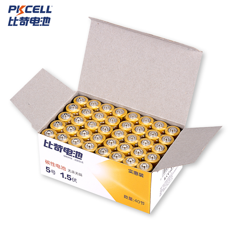 PKCELL 比苛 碳性电池组合装（5号20粒+7号20粒） 11.9元（双重优惠）