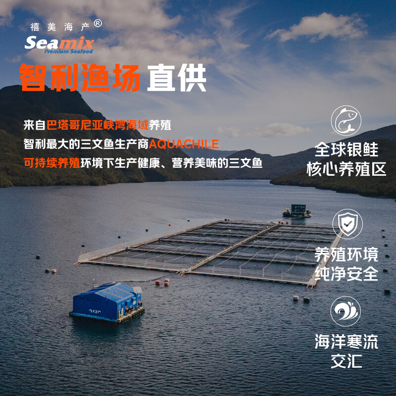 Seamix 冷冻智利三文鱼排 净重2斤独立3-4袋装 83.61元 - 86线报