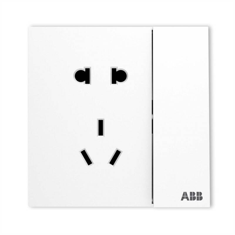 ABB 盈致系列 CA211 一开五孔双控插座 典雅白 17.8元