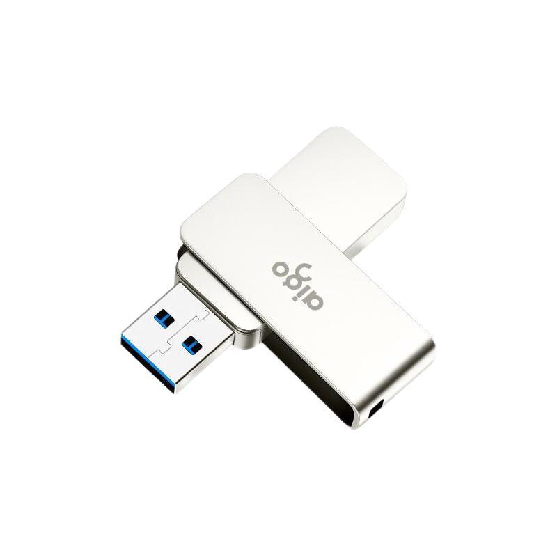 aigo 爱国者 U330 USB 3.2 旋转U盘 银色 64GB USB-A 32.9元