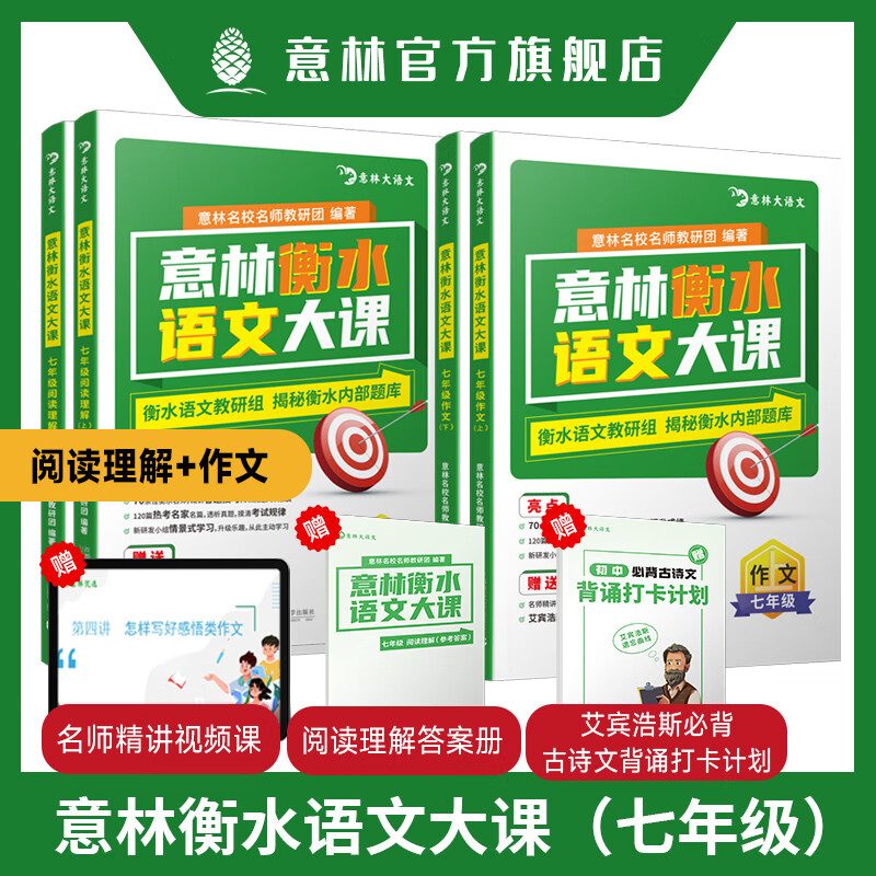 plus:意林衡水语文大课 阅读理解作文全三册 七、八、九年级可选 赠名师精