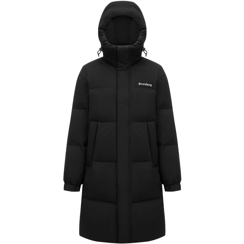 波司登 90绒新年红色羽绒服男女款中长款连帽保暖冬季外套B40143310 732.28元