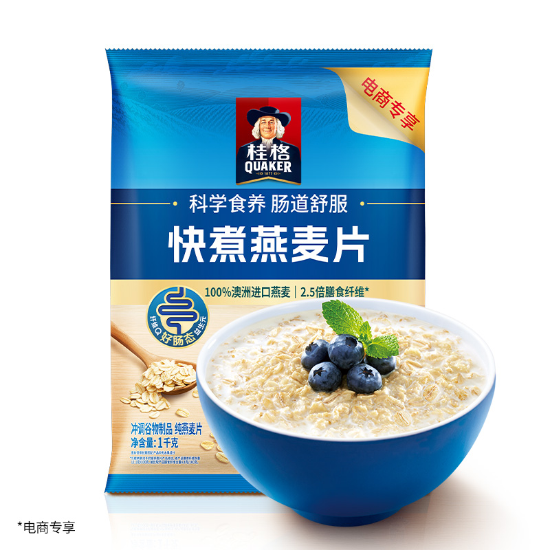 88VIP：QUAKER 桂格 快煮燕麦片 1kg 5.07元