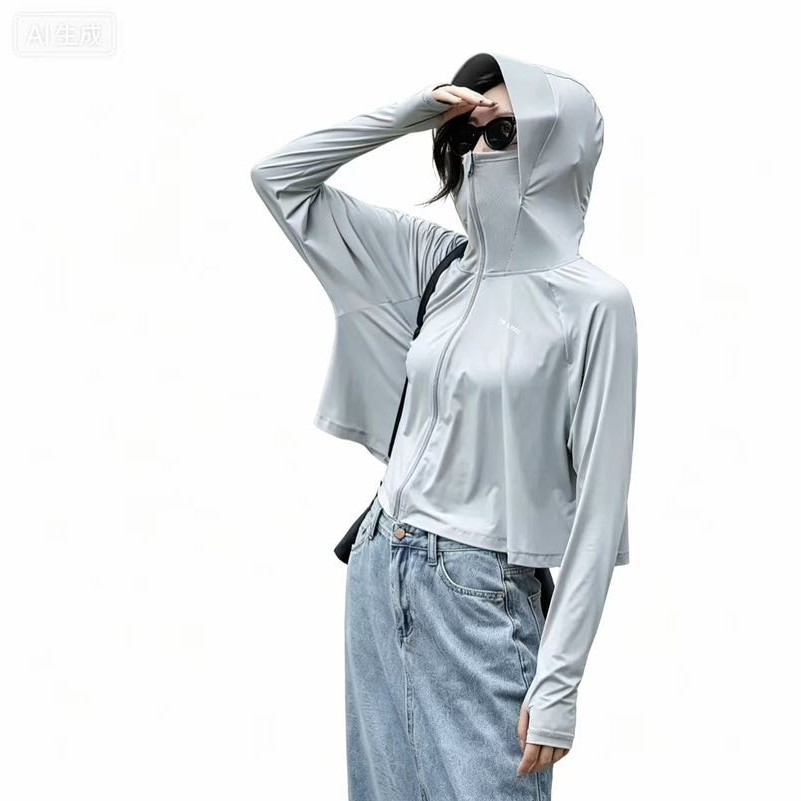 伯希和 小光盾（披风款）防晒衣冰河灰 M 49元