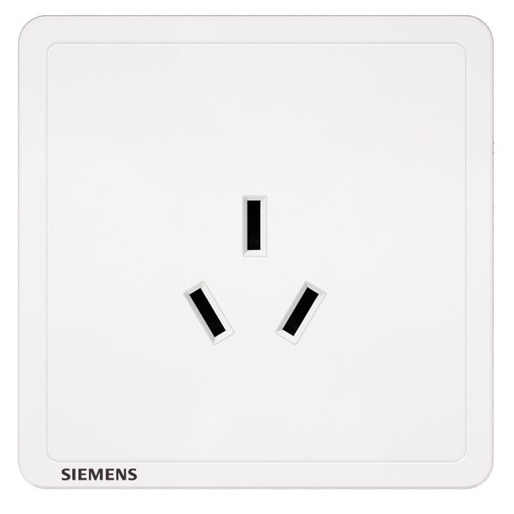 SIEMENS 西门子 开关插座 10A三孔插座面板 致典雅白色 4.91元