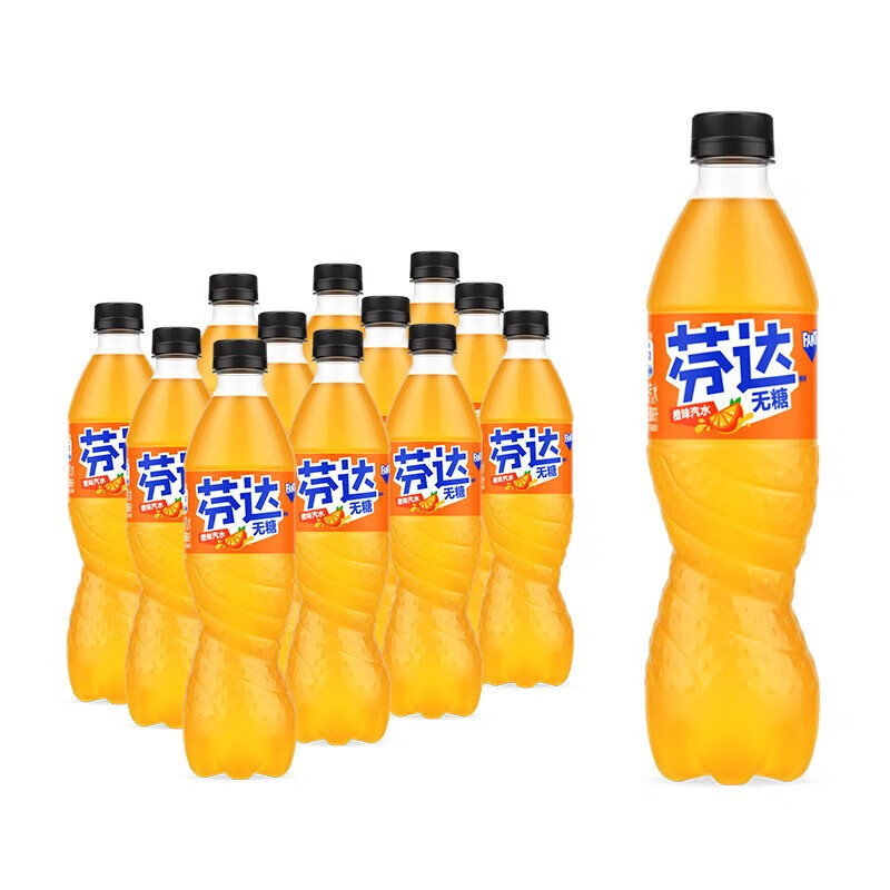 ?PLUS会员：Fanta 芬达 橙味无糖 500ml*12瓶 25.6元（需领券）