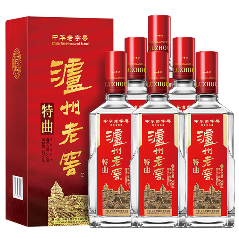 移动端、京东百亿补贴：泸州老窖 特曲 52%vol 浓香型白酒 500ml*6瓶 1599元