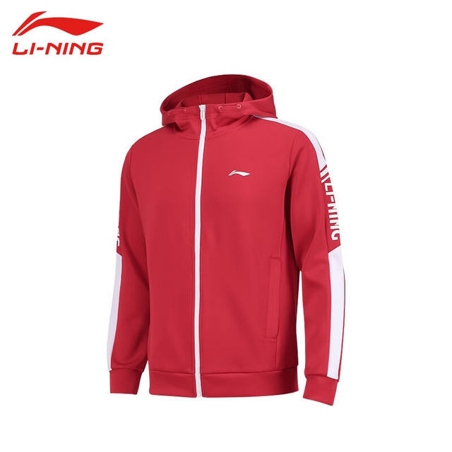 PLUS会员、概率券：LI-NING 李宁 开衫卫衣 公牛红 49.5元包邮