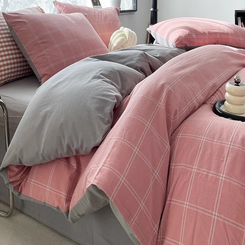 SOMERELLE 安睡宝 纯棉床上四件套100%全棉简约被套床单床笠款单人床上用品套