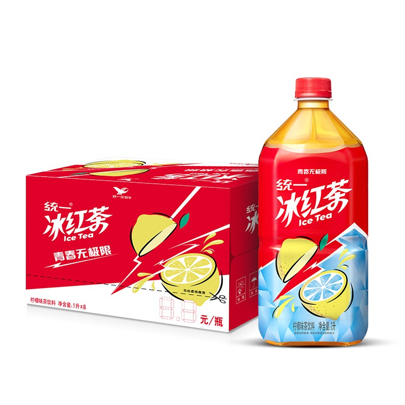 统一 冰红茶 1升*8瓶 饮料 18.9元