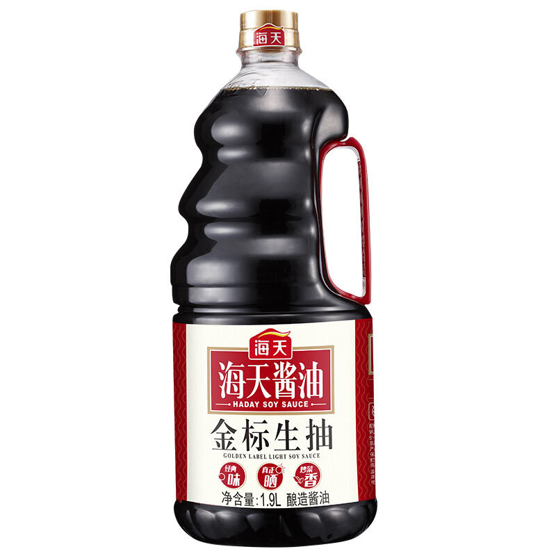 海天 金标生抽1.9L 烹调炒菜炖肉 酱油 非转基因黄豆酿造 14.81元（需用券）