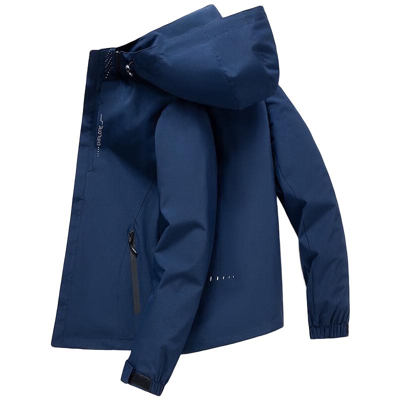 金盾 外套男春秋季休闲男装夹克可拆帽上衣服 男款 XL 59元（需用券）