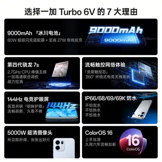 一加 OPPO 一加 Turbo 6V 9000mAh 冰川电池超强防水 AI游戏手机turbo6v 1673.95元 - 线报酷 一加 OPPO 一加 Turbo 6V 9000mAh 冰川电池超强防水 AI游戏手机turbo6v 1673.95元 - 线报酷
