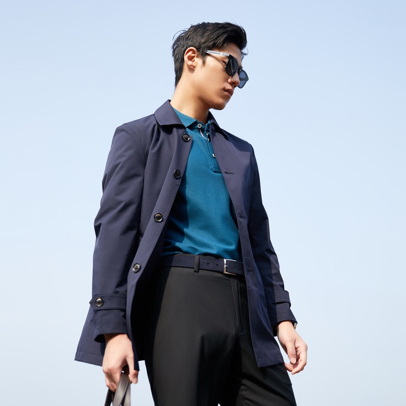 雅戈尔 男子翻领单风衣锦纶耐穿舒适外套 301.02元