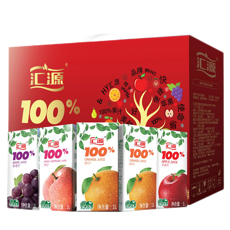 PLUS会员：汇源 臻贵礼盒 100﹪果汁浓缩饮料 1Lx5盒*2件 83.1元（合41.55元/件）