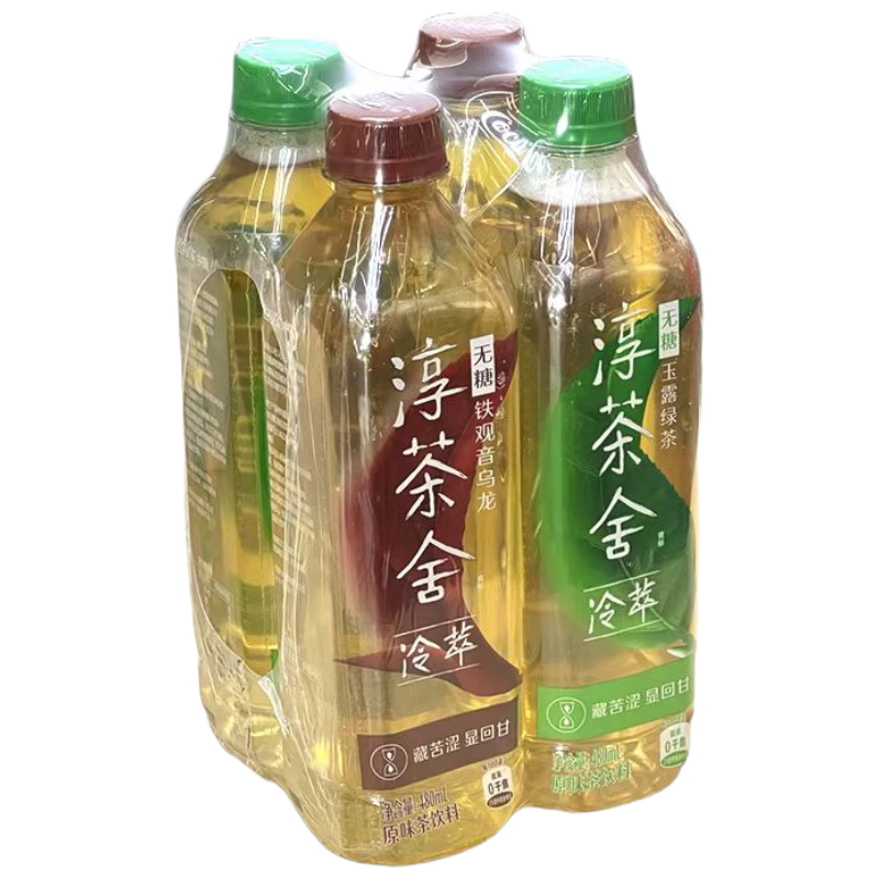 可口可乐 淳茶舍 铁观音乌龙玉露绿茶冷萃零卡路里无糖茶 480ml*4瓶装 5.9元