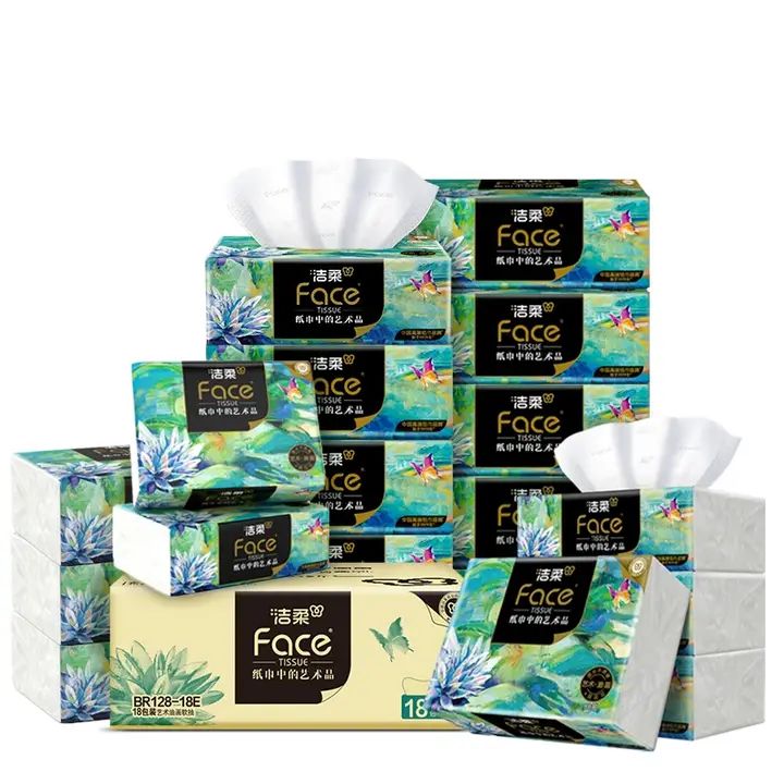 洁柔 Face艺术油画纸巾4层80抽擦手纸4层 80抽*18包 29.69元
