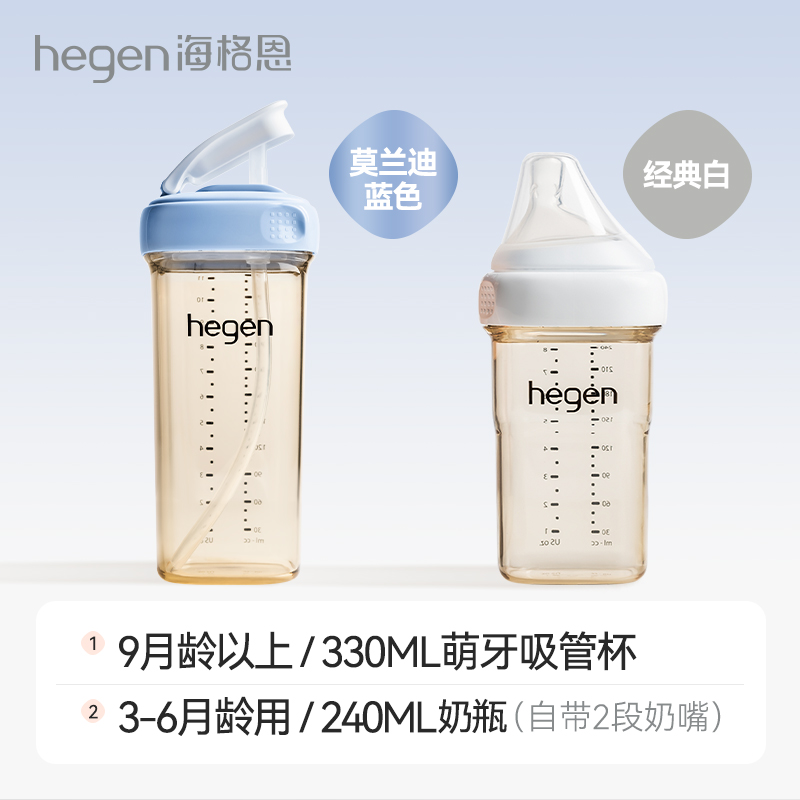 hegen 海格恩儿童牛奶杯儿童水杯宝宝吸管杯学饮杯婴儿ppsu水杯 536元（需用