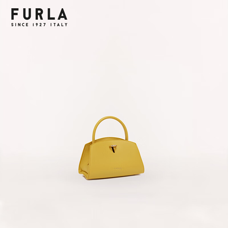 PLUS会员：FURLA 芙拉 GENESI迷你便携牛皮女士通勤手提托特包 黑色 1329.8元（需