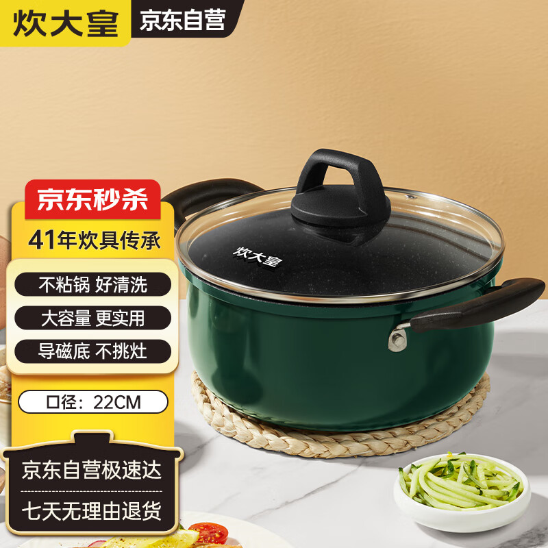 炊大皇 翠釜22cm汤锅电磁炉通用 BG22SP 汤锅 22cm 109元