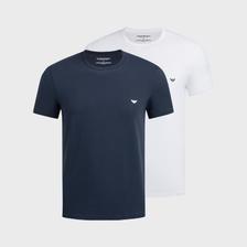 EMPORIO ARMANI 2024年春夏新品 阿玛尼男式休闲套头圆领短袖T恤（两件装） 567元