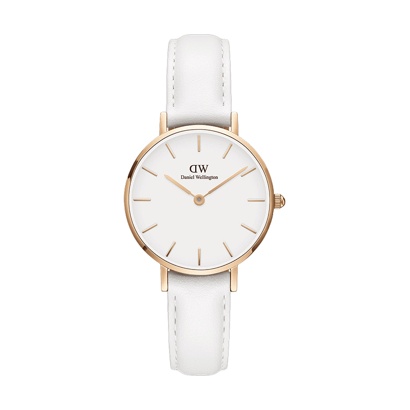 丹尼尔惠灵顿（DanielWellington）DW女表金边白色皮质表带28mm白盘 677.5元（需领