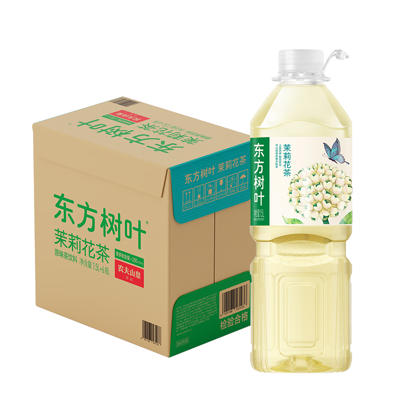 PLUS会员、需首购：农夫山泉 东方树叶茉莉花茶 1.5L*6瓶 *2件 102.38包邮（合51.