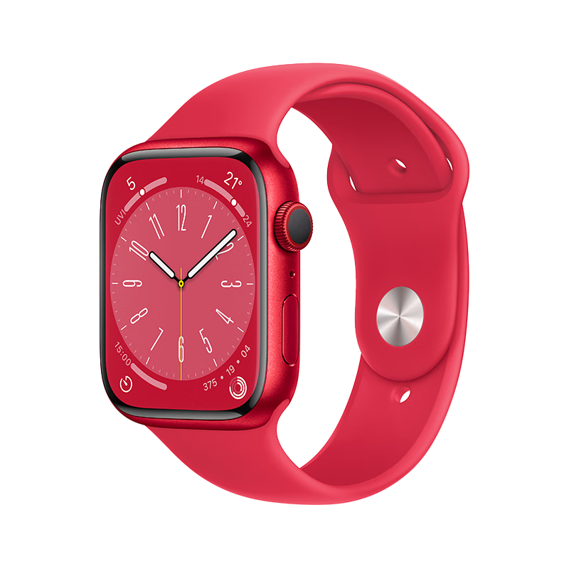 京东百亿补贴、plus会员：Apple Watch Series 8 智能手表 45mm 红色铝金属表壳+红