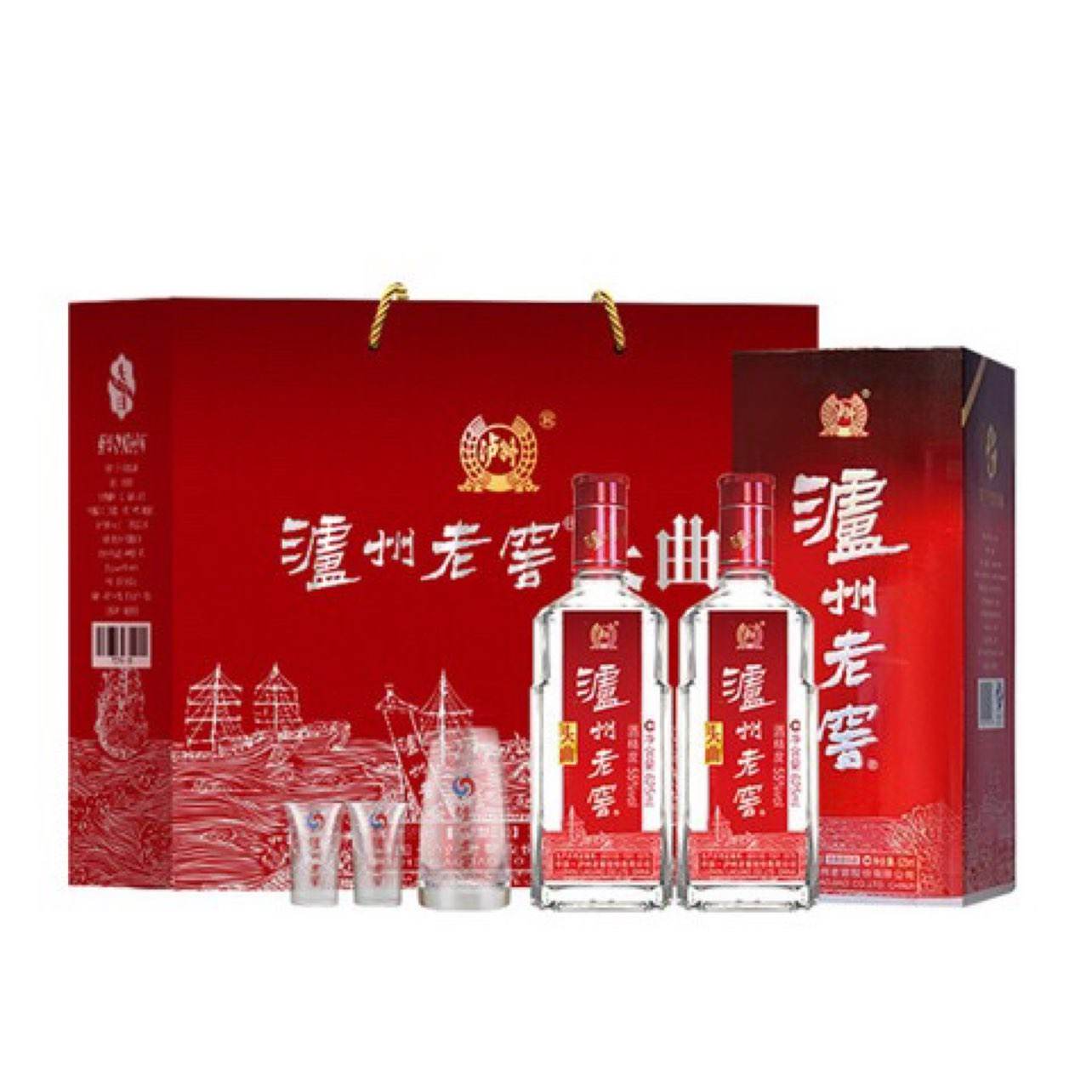 PLUS会员：LUZHOULAOJIAO 泸州老窖 头曲 浓香型白酒 55度 625mL 2瓶礼盒+赠六年头50