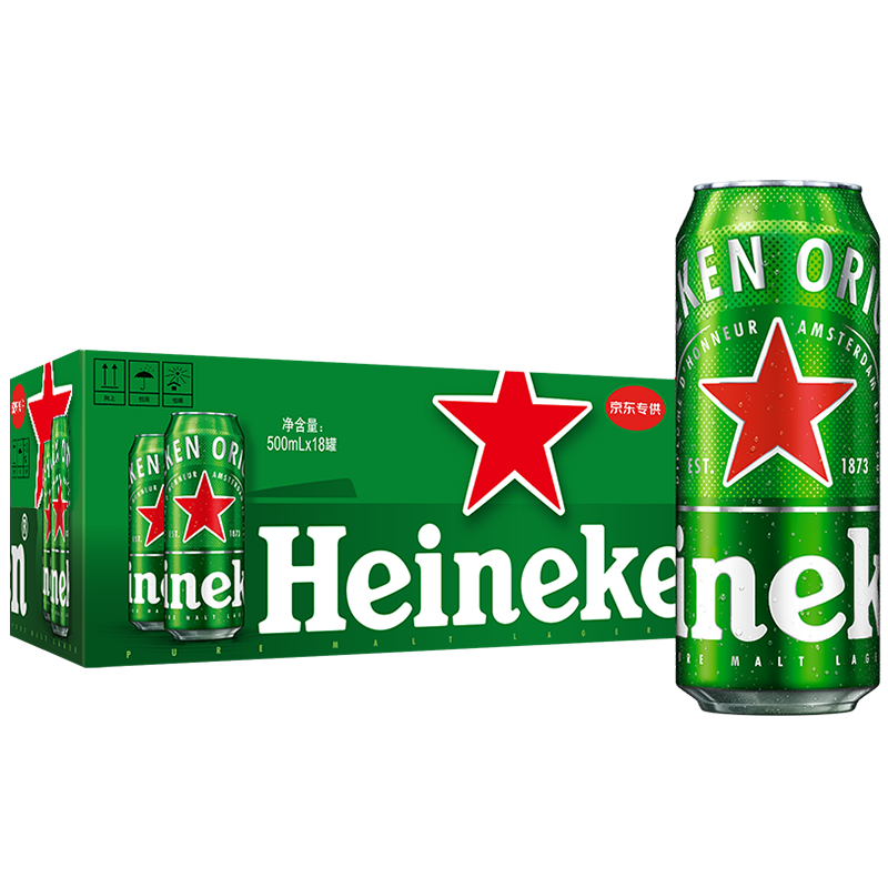 PLUS会员、百亿补贴：喜力 经典500ml*18听整箱装 喜力啤酒Heineken 107.91元